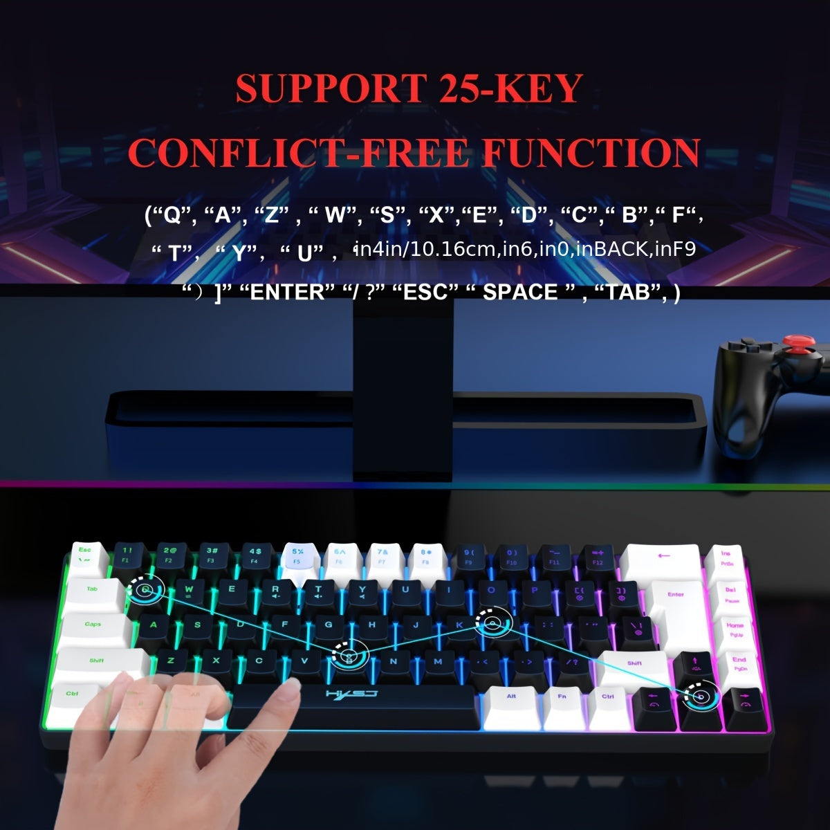 Ultra-Slim RGB Backlit Gaming Keyboard 60%