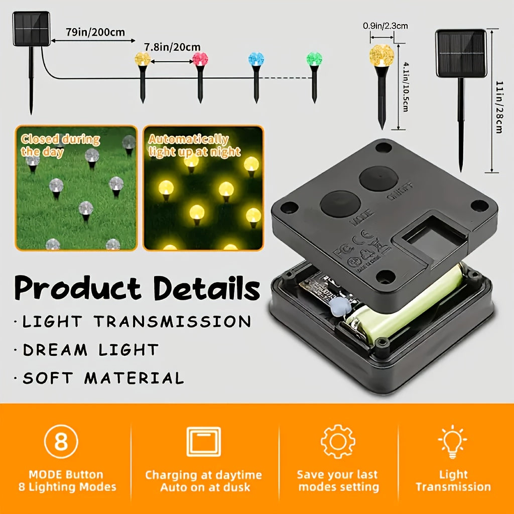 20pcs Solar Garden Lights with 8 Modes