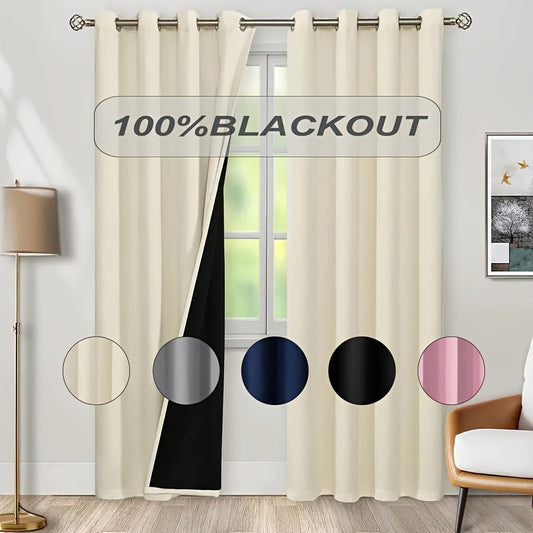 2pcs 100% blackout curtains