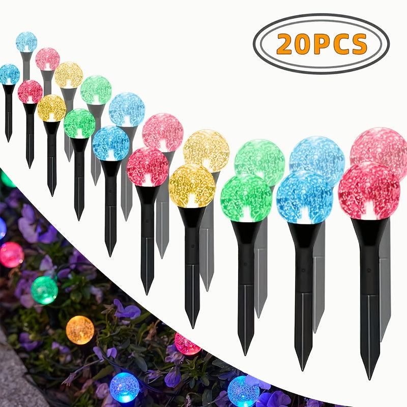 20pcs Solar Garden Lights with 8 Modes
