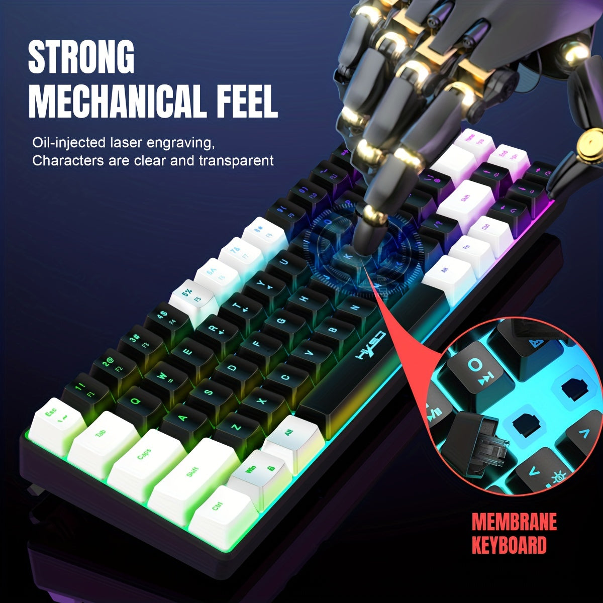 Ultra-Slim RGB Backlit Gaming Keyboard 60%