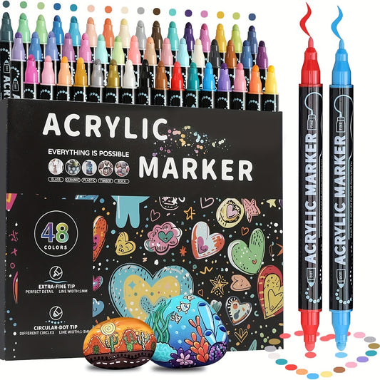 36 Colors Dual Tip Acrylic Pens Markers